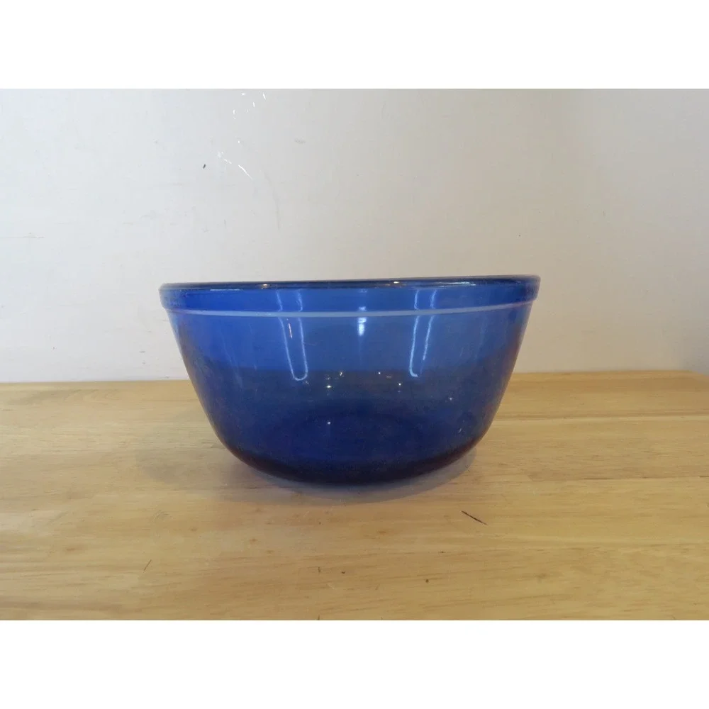 Vintage Set of 3 Anchor Hocking Ovenware Glassware Mixing Bowl Cobalt Blue